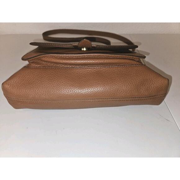 Fossil Kinley Medium Brown Pebbled Leather Crossbody Purse Bag 12x9x2 - Picture 7 of 13
